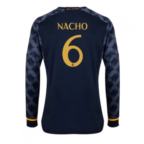 Moški Nogometni dresi Real Madrid Nacho #6 Gostujoči 2023-24 Dolgi Rokav